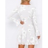 ZESICA Women’s 2026 Fall Floral Wedding Guest Cocktail Mini Dress(White)