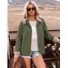 ZESICA Women’s Cropped Trench Coat Plaid Button Front Fall Jacket(Armygreen)
