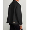 ZESICA Women’s Cropped Trench Coat Plaid Button Front Fall Jacket(Black)