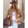 ZESICA Women’s Cropped Trench Coat Plaid Button Front Fall Jacket(Camel)