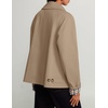 ZESICA Women’s Cropped Trench Coat Plaid Button Front Fall Jacket(Khaki)