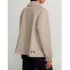 ZESICA Women’s Cropped Trench Coat Plaid Button Front Fall Jacket(Lightbeige)