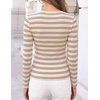 ZESICA Womens Striped Fall Long Sleeve Cute Shirt Dressy Work Going Out Top(Apricot)