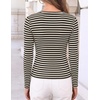 ZESICA Womens Striped Fall Long Sleeve Cute Shirt Dressy Work Going Out Top(Black)