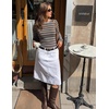 ZESICA Womens Striped Fall Long Sleeve Cute Shirt Dressy Work Going Out Top(Brown Blue)