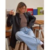 ZESICA Womens Striped Fall Long Sleeve Cute Shirt Dressy Work Going Out Top(Burgundy)