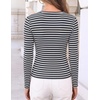 ZESICA Womens Striped Fall Long Sleeve Cute Shirt Dressy Work Going Out Top(Navy)