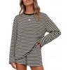 ZESICA Womens 2 Piece Striped Short Sets Fall Lounge Outfit(Black)