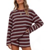 ZESICA Womens 2 Piece Striped Short Sets Fall Lounge Outfit(Burgundyred)