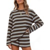 ZESICA Womens 2 Piece Striped Short Sets Fall Lounge Outfit(Darkcoffee)