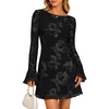 ZESICA Women’s 2026 Fall Floral Wedding Guest Cocktail Mini Dress(Dim)