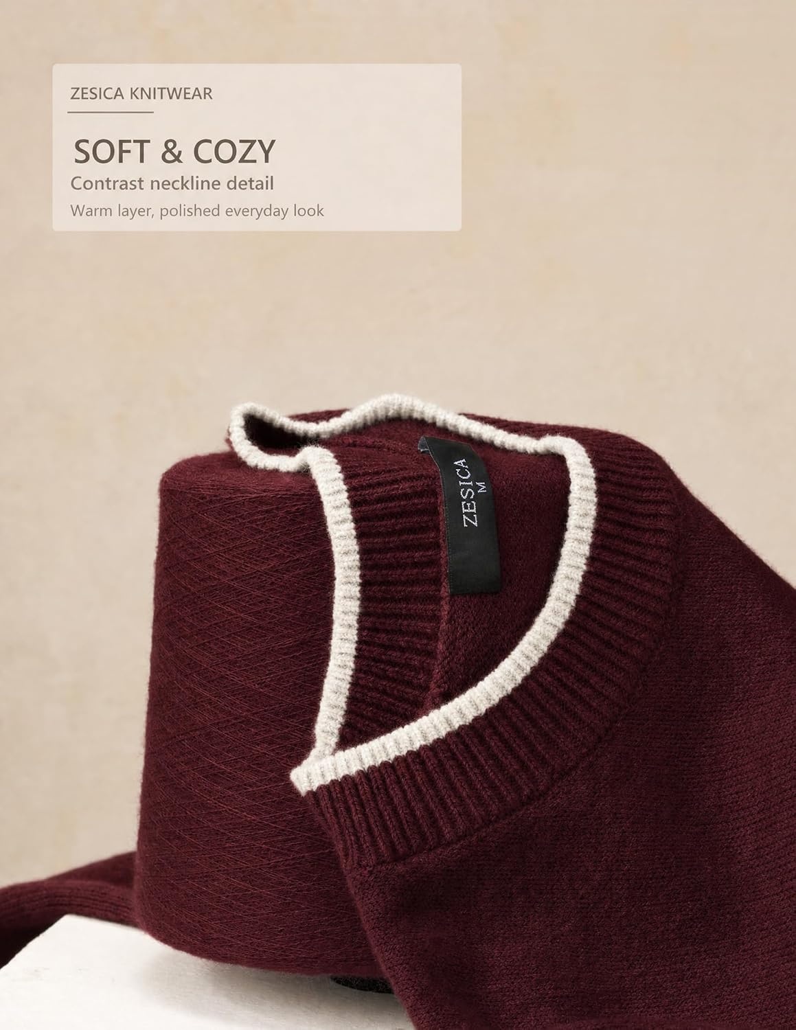 image:imageZESICA Oversized Sweaters for Women 2026 Fall Trendy Pullover TopsBurgundy