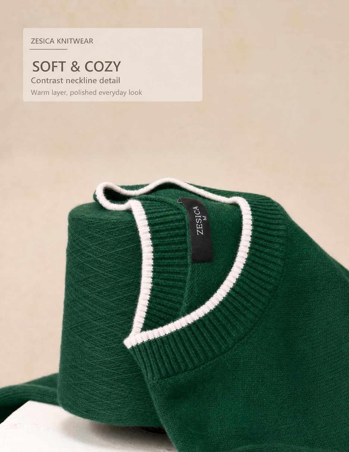 image:imageZESICA Oversized Sweaters for Women 2026 Fall Trendy Pullover TopsForest Green
