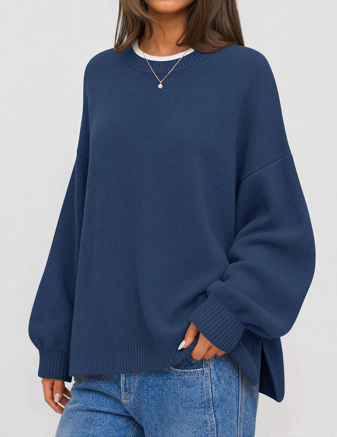 image:imageZESICA Oversized Sweaters for Women 2026 Fall Trendy Pullover TopsRoyal Blue