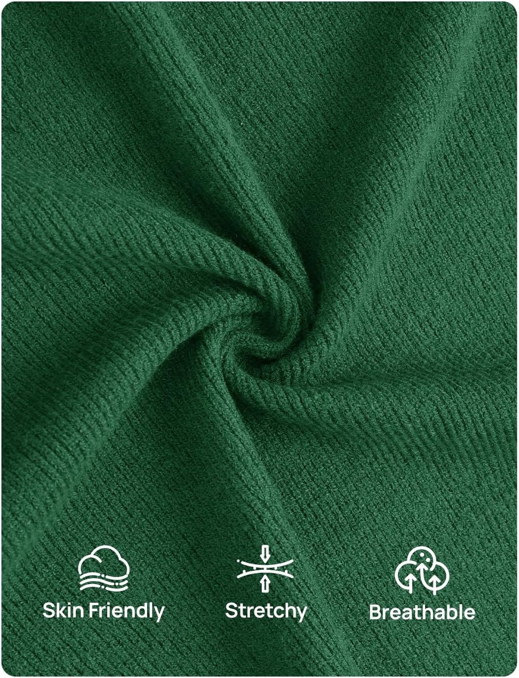 image:imageZESICA Womens Fall Mock Neck Long Lantern Sleeve Sweater Mini DressGreen