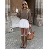 ZESICA Oversized Sweaters for Women 2026 Fall Trendy Pullover Tops(Ash Grey)