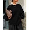 ZESICA Oversized Sweaters for Women 2026 Fall Trendy Pullover Tops(Black)