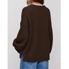 ZESICA Oversized Sweaters for Women 2026 Fall Trendy Pullover Tops(Dark Brown)