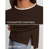 ZESICA Oversized Sweaters for Women 2026 Fall Trendy Pullover Tops(Dark Brown)