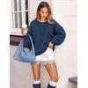 ZESICA Oversized Sweaters for Women 2026 Fall Trendy Pullover Tops(Royal Blue)