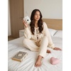 ZESICA Women’s 2 Piece Outfits 2026 Fall Lounge Pajama Sets(Apricot)