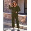ZESICA Women’s 2 Piece Outfits 2026 Fall Lounge Pajama Sets(Armygreen)
