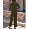 ZESICA Women’s 2 Piece Outfits 2026 Fall Lounge Pajama Sets(Armygreen)