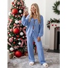 ZESICA Women’s 2 Piece Outfits 2026 Fall Lounge Pajama Sets(Blue)