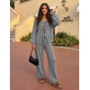 ZESICA Women’s 2 Piece Outfits 2026 Fall Lounge Pajama Sets(Gray)