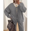 ZESICA Women’s 2 Piece Outfits 2026 Fall Lounge Pajama Sets(Gray)