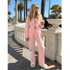 ZESICA Women’s 2 Piece Outfits 2026 Fall Lounge Pajama Sets(Pink)