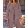 ZESICA Women’s 2 Piece Outfits 2026 Fall Lounge Pajama Sets(Taro)