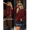 ZESICA Women’s Fall Bow Knot Oversized Sweaters Trendy Pullover Tops(Burgundy)