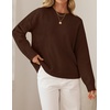 ZESICA Women’s Fall Bow Knot Oversized Sweaters Trendy Pullover Tops(Cocoa Brown)