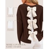 ZESICA Women’s Fall Bow Knot Oversized Sweaters Trendy Pullover Tops(Cocoa Brown)