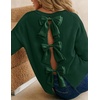 ZESICA Women’s Fall Bow Knot Oversized Sweaters Trendy Pullover Tops(Dark Green)