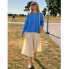 ZESICA Women’s Fall Bow Knot Oversized Sweaters Trendy Pullover Tops(Klein Blue)