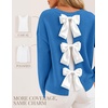 ZESICA Women’s Fall Bow Knot Oversized Sweaters Trendy Pullover Tops(Klein Blue)