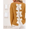 ZESICA Women’s Fall Bow Knot Oversized Sweaters Trendy Pullover Tops(Mustard Yellow)