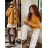 ZESICA Women’s Fall Bow Knot Oversized Sweaters Trendy Pullover Tops(Mustard Yellow)
