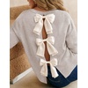 ZESICA Women’s Fall Bow Knot Oversized Sweaters Trendy Pullover Tops(Oatmeal Apricot)