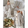 ZESICA Women’s Fall Bow Knot Oversized Sweaters Trendy Pullover Tops(Oatmeal Apricot)
