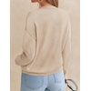 ZESICA Women’s Fall Winter Cozy Sweaters V Neck Loose Warm Pullover Tops(Apricot)