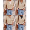 ZESICA Women’s Fall Winter Cozy Sweaters V Neck Loose Warm Pullover Tops(Apricot)