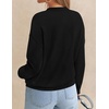 ZESICA Women’s Fall Winter Cozy Sweaters V Neck Loose Warm Pullover Tops(Black)