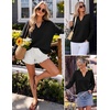 ZESICA Women’s Fall Winter Cozy Sweaters V Neck Loose Warm Pullover Tops(Black)