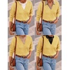 ZESICA Women’s Fall Winter Cozy Sweaters V Neck Loose Warm Pullover Tops(Butter Yellow)