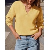 ZESICA Women’s Fall Winter Cozy Sweaters V Neck Loose Warm Pullover Tops(Butter Yellow)