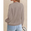ZESICA Women’s Fall Winter Cozy Sweaters V Neck Loose Warm Pullover Tops(Oats)