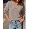 ZESICA Women’s Fall Winter Cozy Sweaters V Neck Loose Warm Pullover Tops(Oats)